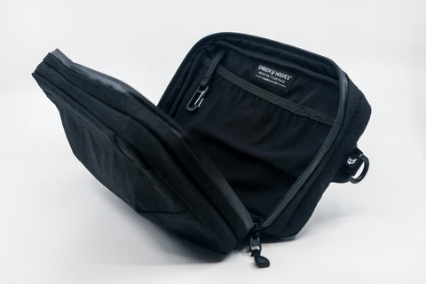 An Alpha Pack shown open | Color: Tactical Black | Size: 2.6L